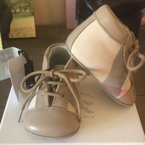 Brand new, never used newborn Burberry shoes